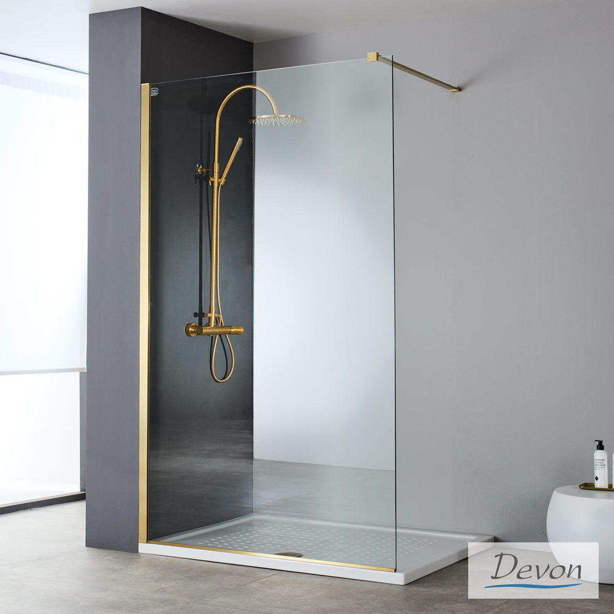 DEVON WALK-IN διαχωριστικό ντους, INOX AISI 304, διάσταση 76-78 εκ