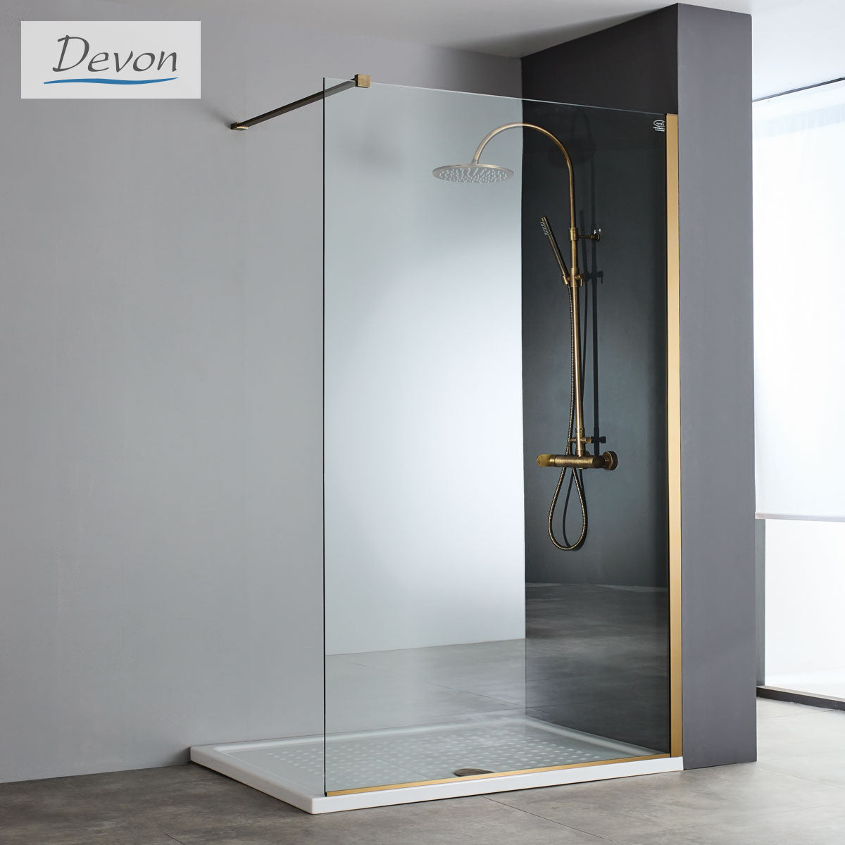 DEVON WALK-IN διαχωριστικό ντους, INOX AISI 304, διάσταση 76-78 εκ