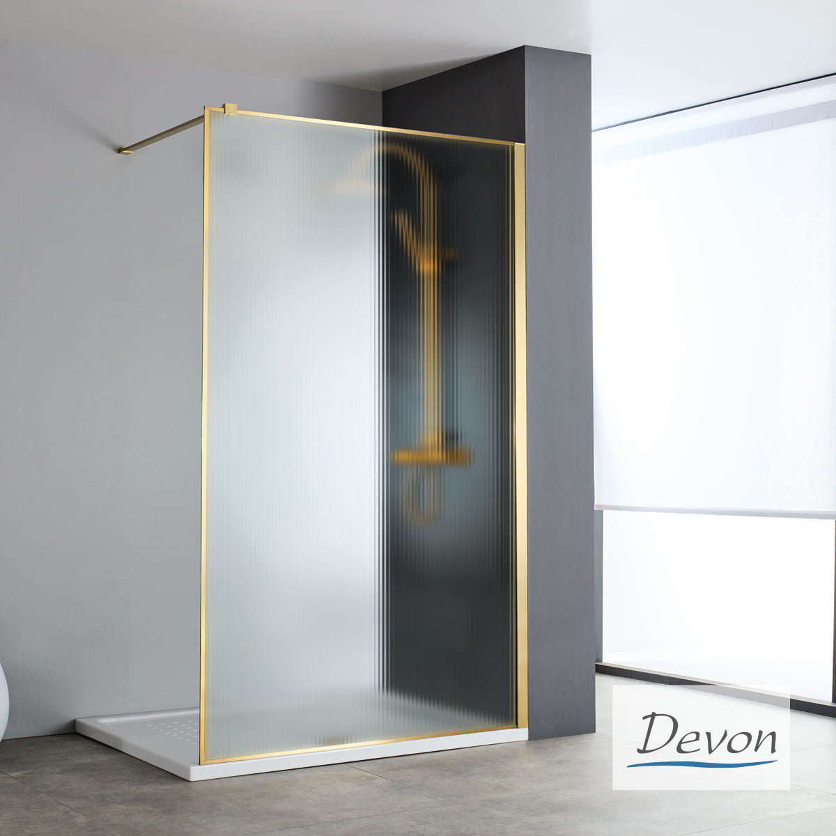 DEVON WALK-IN διαχωριστικό ντους, INOX AISI 304, διάσταση 67-69 εκ