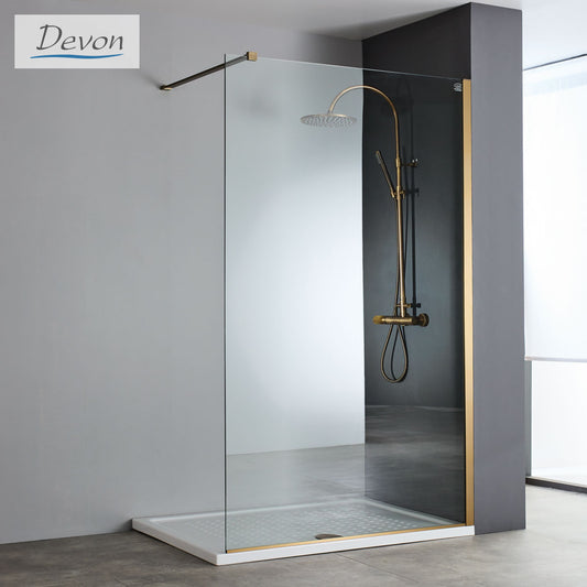 DEVON WALK-IN διαχωριστικό ντους, INOX AISI 304, διάσταση 87-89 εκ