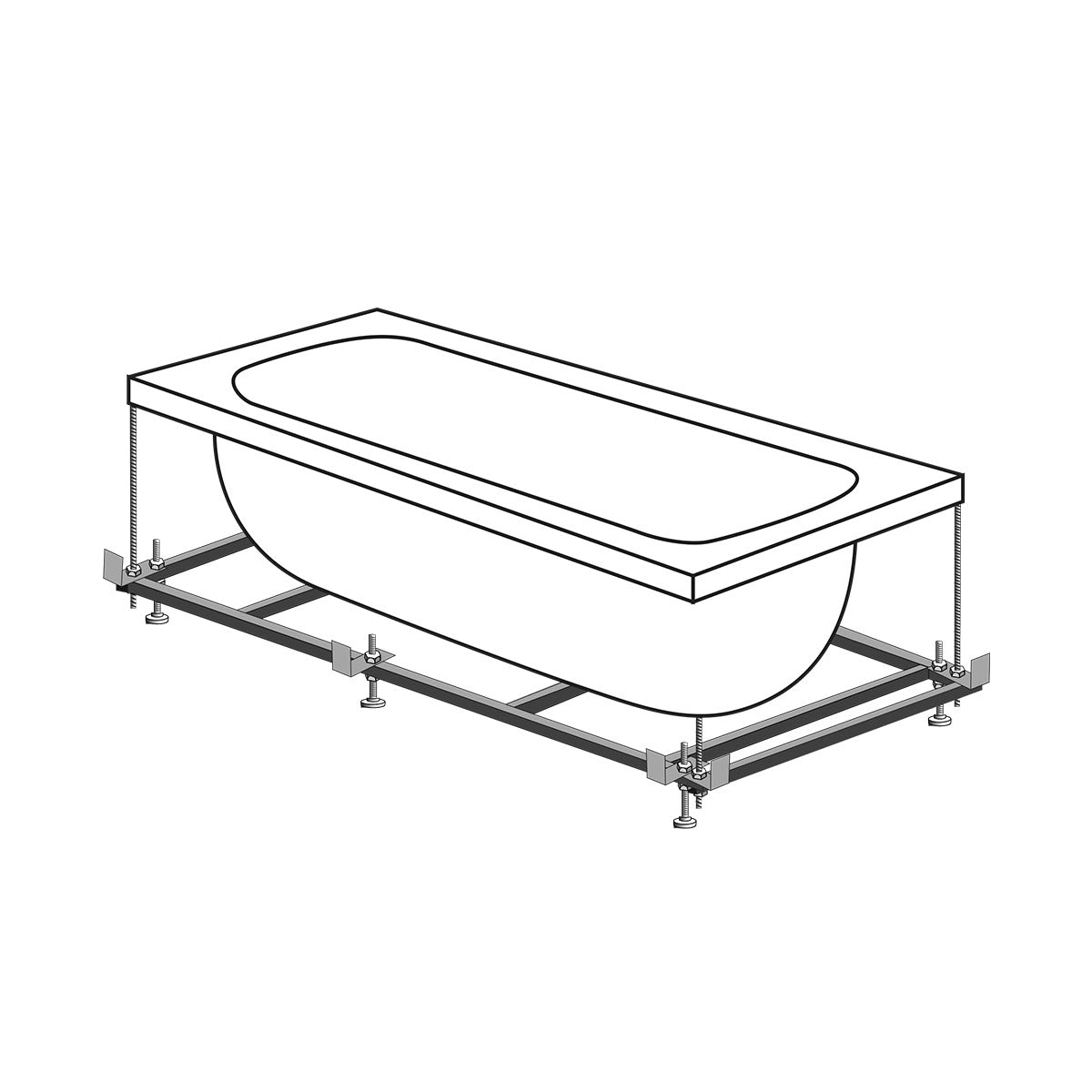 Πλαίσιο ολικής στήριξης για μπανιέρα 160x90, SIRENE